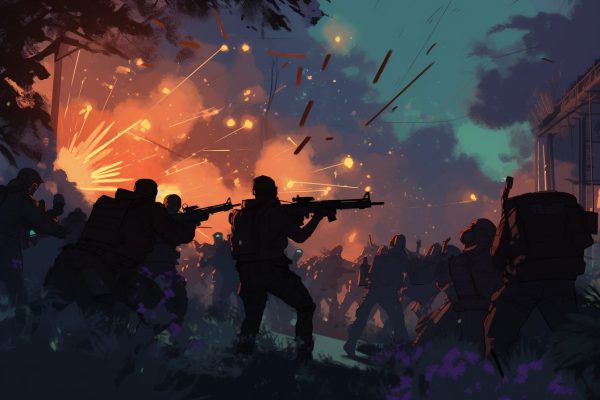 elil_drke_armed_military_crowd_attacking_in_a_garden_twilight_d_9b762767-f5e5-4f76-ad66-5225c5c667d4 elil_drke_armed_military_crowd_attacking_in_a_garden_twilight_d_9b762767-f5e5-4f76-ad66-5225c5c667d4